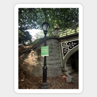 Central Park Street Lamp Bridge NYC Sticker